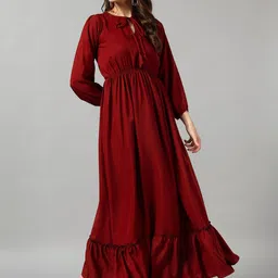 Krunal Raiyani Round Neck Neck Fit And Flare Maxi Dress-picture-26