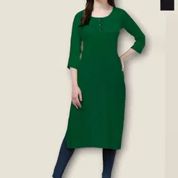Coft Selection Of 2 Round Neck Three-Quarter Sleeves Straight Kurta-image-9