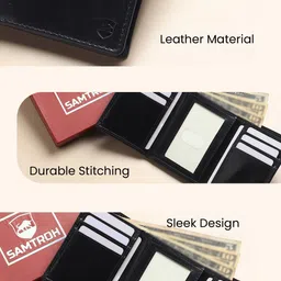 SAMTROH Men Leather Three Fold Wallet image 3