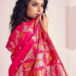 Moda Rapido Ethnic Motifs Zari Silk Blend Handloom Banarasi Saree image 3