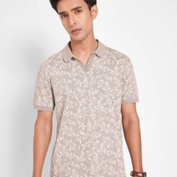 Peregrine by Pantaloons Floral Printed Polo Collar Short Sleeves Slim Fit T-shirt-picture-4
