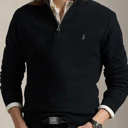 Polo Ralph Lauren Men Self Design Mock Collar Long Sleeves Sweater-image-82