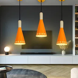 KINIS Orange & White Aluminium Quirky Ceiling Lamp image 4