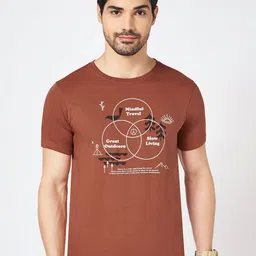 Urban Ranger by pantaloons Men Graphic Printed Round Neck Cotton Slim Fit T-shirt-picture-34