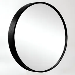 Art Street Black Round Shaped Glass Wall Mirror image 4