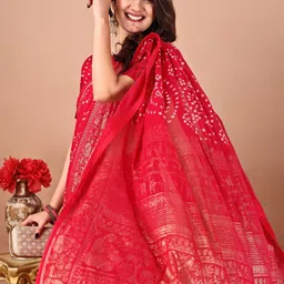 LeeliPeeri Designer Bandhani Poly Chiffon Bandhani Saree image 2