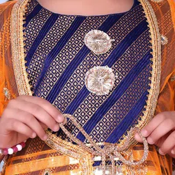 BAESD Girls Embroidered Mirror Work Ready to Wear Lehenga & image 2