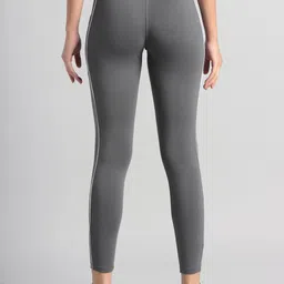 CULT Women's Dark Grey Train and Flow Cotton Tights image 3
