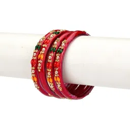 SOMIL Set Of 16 Stone-Studded & Beaded Bangles image 2