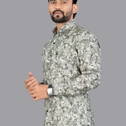 ISUEL FAB Cream Pure Cotton Men Casual Wear Slim Fit Shirt-image-19