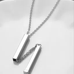 Utkarsh Silver-Plated Geometric Pendants with Chains image 2