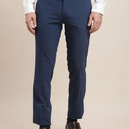 Turtle Men Checked Tailored Slim Fit Formal Trousers-picture-15