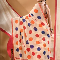TANTLOOM Polka Dot Handloom Saree image 5