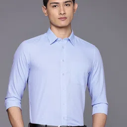 Louis Philippe Pure Cotton Self Design Textured Slim Fit Formal Shirt image 5