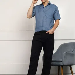 BROWN BROTHERS Men Pack of 2 Solid Spread Collar Casual Shirts image 2