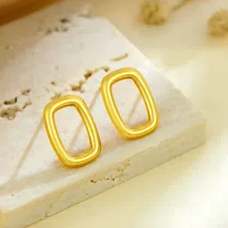 DressBerry Stainless Steel 18K Gold-Plated Square Shaped Studs-image-37