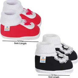 NESKA MODA 3 To 12 Month Cotton Baby Booty 2 Pair Combo Skin Friendly Soft Frill Butterfly Booties image 3