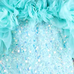 The Lush Affair Girls Net Embellished Printed Flutter Sleeve Fit & Flare Dress image 2