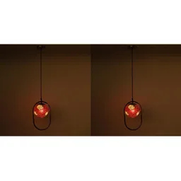 1ST TIME Red & White Textured Ceiling Lamp-picture-54