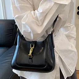 StyleCast x Revolte Women Solid Structured Buckle Detail Shoulder Bag image 3