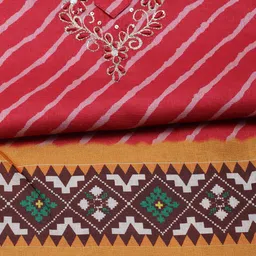 Meena Bazaar Printed Art Silk Unstitched Dress Material image 3