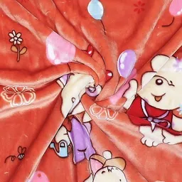 Monte Carlo Orange & Yellow Cartoon Characters Mild Winter 550 GSM Single Bed Blanket image 4
