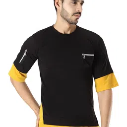 Black Collection Men Drop-Shoulder Sleeves Pockets T-shirt-picture-46
