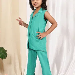 thkgrlz Girls Linen Top with Trousers Clothing Set image 3
