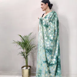 Rangtulika Ethnics Woven Design Poly Georgette Ready to Wear Saree image 3