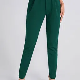 Moda Rapido Women Comfort Wrinkle Free Pleated Trousers-image-92