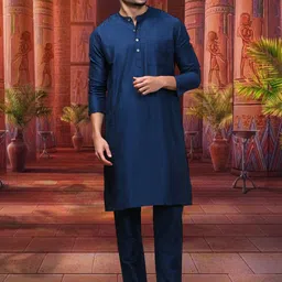 WHITE HEART Men Solid Daily Straight Kurta image 5