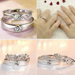 Teeragaj Set Of 2 Stainless Steel Stone-Studded Finger Rings-picture-31