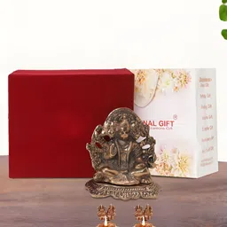 INTERNATIONAL GIFT Copper-Toned 5 Pcs Hanuman Idol Showpiece With Diya Religious Gift Set-image-41