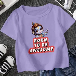 FIONAA TRENDZ Kids Unisex Purple Printed T-shirt-picture-41