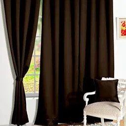 B' Decorlish Blackout Brown 2 Pieces Room Darkening Long Door Curtain-picture-35