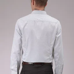 the indian garage co. x luxe Luxe by TIGC Men Cutaway Collar Checked Slim Fit Formal Shirt image 5