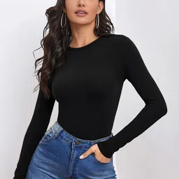 Dream Beauty Fashion Women Solid Round Neck Long Sleeves Top-picture-41