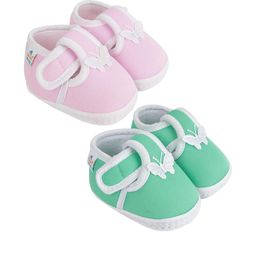 NESKA MODA Kids-Unisex Pack Of 2 Pink And Green Casual Cotton Booties-picture-15