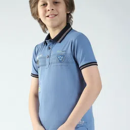 Monte Carlo Boys Typography Printed Applique Regular Fit T-shirt image 2