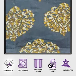 Trance Home Linen Grey & Yellow Set of 4 Floral Door image 3