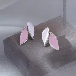 krenoz KRENOZSilver Plated Leaf Shaped Studs-picture-20