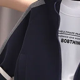 StyleCast x Revolte Boys Printed Round Neck T-shirt and Shirt and Trousers Set image 5