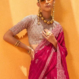 Anouk Ethnic Motifs Printed Saree With Blouse Piece image 2