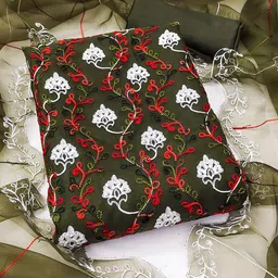 KALINI Embroidered Organza Unstitched Dress Material-image-44