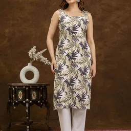 EthniFlair Women Floral Printed Cotton Kurta-picture-22