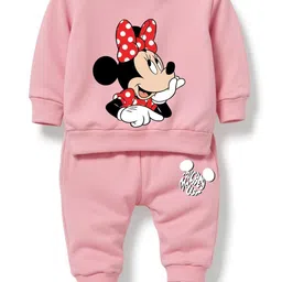 x2o Kids Minnie Mouse Graphic Printed Round Neck Sweatshirt With Joggers image 1