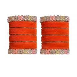 Ishika Orange Alloy Bangles-picture-34