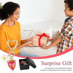 PATPAT Stainless SteelStrawberry Bag Charm Keychain image 5