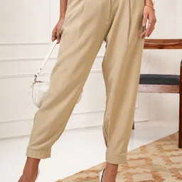Tokyo Talkies Women Pleated Joggers Trousers-picture-19