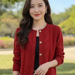 HERE&NOW Women Cable Knit Cardigan-picture-11